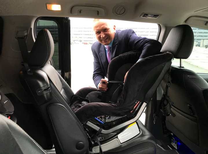Car seats are preinstalled for maximum convenience